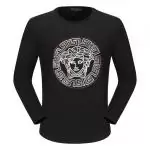 versace t shirt manche longue basic noir medusa round